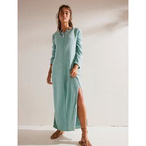 Free People Beach Dress Womens Small Bri Sweater Maxi in Ocean Blue